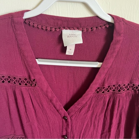 Knox Rose Women's Long Sleeve Button Front Dress M - Picture 5 of 10